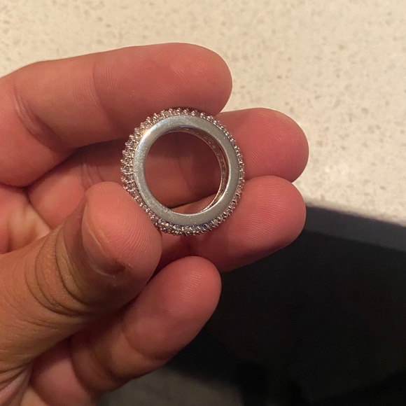 Austrian Crystal Full Pavé Band, Ring Silver Plated - Picture 8 of 11